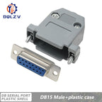 DB15 DB25 DB9 DB37 Parallel Serial Port Fmale/Male Solder Connector+Plastic Assemble Shell Cover 37 9 15PIN VGA Adapter