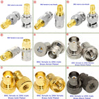 2PCS Q9 BNC To SMA Male Plug&Female Jack Disc RF Adapter Connector 50ohm Wire Terminals Copper Brass Nickel Plating SMA TO BNC