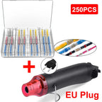 640/250PCS Waterproof Heat Shrink Butt Crimp Terminals Solder Seal Electrical Wire Cable Splice Terminal Kit with Hot Air Gun