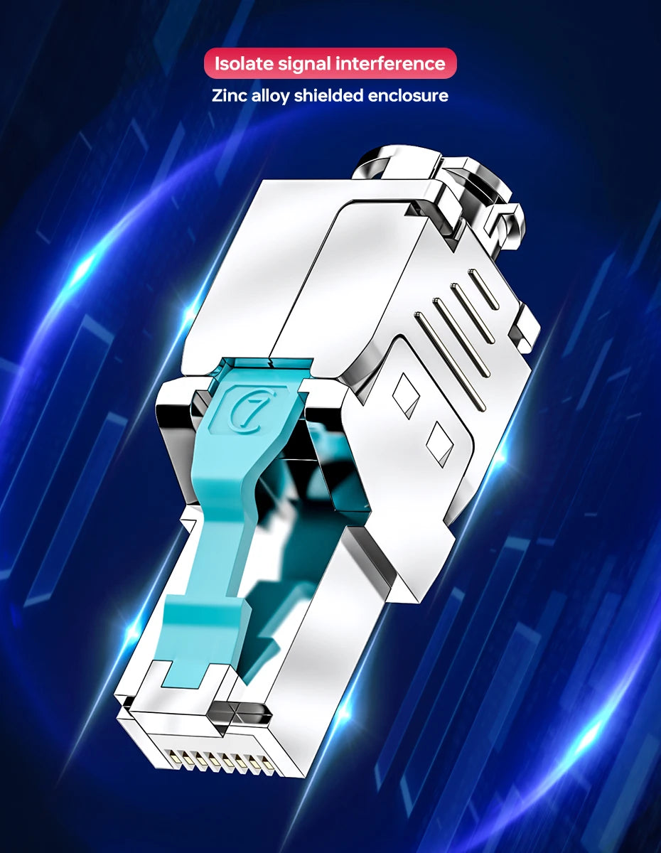 Cncob Tool-Less Connector ,Cat7 Ten-gigabit transmission Ethernet Network Termination Tool-free RJ45 connector PLug