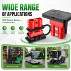 50A 2/4PCS Battery Quick Connect Disconnect Connector Plug with Panel Mount & Waterproof Dust Cove for RV Truck Winch