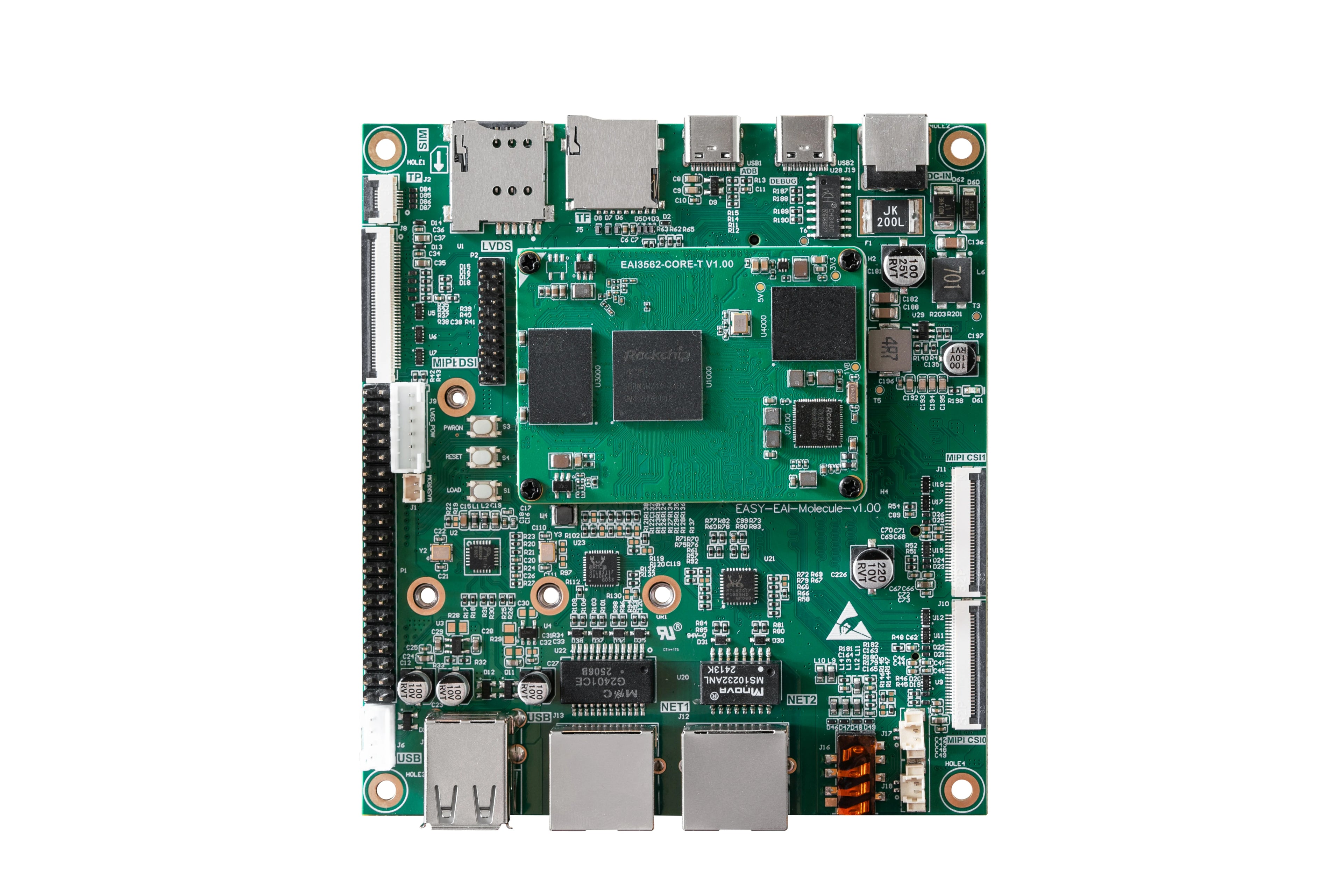 Edge AI Core Module, EASY EAI RK3562 Quad-core A53 ARM Processor, 2GB RAM, Embedded Linux Development Board 1 TOPS NPU
