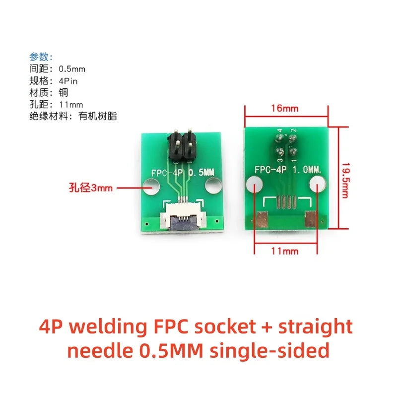 2pcs FPC FFC 0.5MM Pitch Conversion Board DIY PCB Board 4P~80P 6 8 10 20 24 26 30 34 40 50 60 P Connector For Cable Transfer