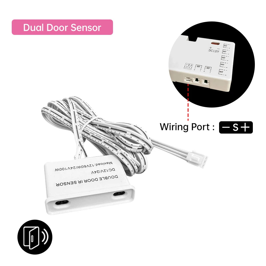LED Cabinet Sensor Switch DC12-24V Dupont Port Touch/PIR Motion/Dual Door Motion Sensor /Penetrable Wood Detection Design 25MM