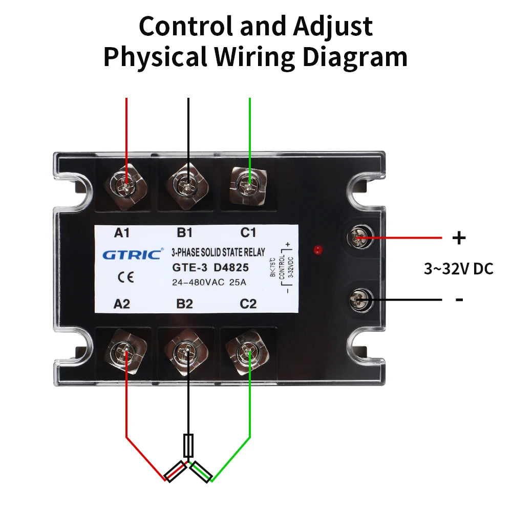 GTRIC Three-phase Solid State Relay DC Control AC AC Control AC 10A25A 40A 60A 80A 100A 120A 150A 200A 380V AC Solid State Relay