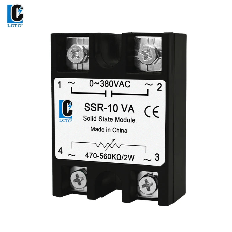 LCTC SSR Solid State Relay Voltage Regulator Adjustable 10A 25A 40A 50A 60A 80A 100A VA Single Phase 0-380VAC Potentiometer