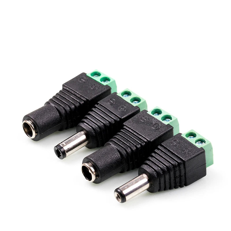 2PCS DC5.5 * 2.1/2.5mm DC Power Socket with No Welding Male and Female Adapter DC005 Adapter Terminal