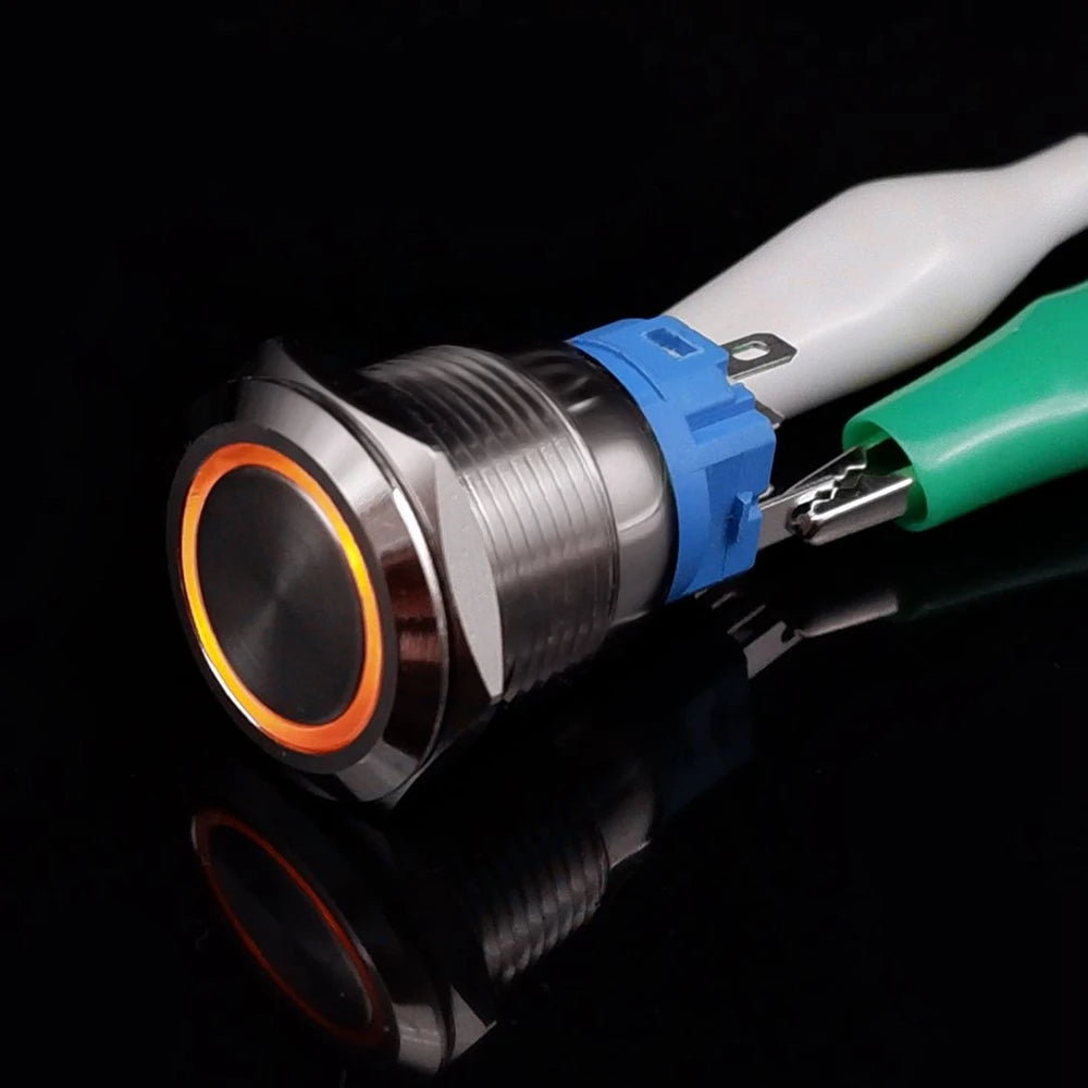 On Off PC Power Metal Waterproof Push Button Switch 12v for Car Ignition Switches Momentary/Latching NC 5V 220V 12 16 19 22 mm
