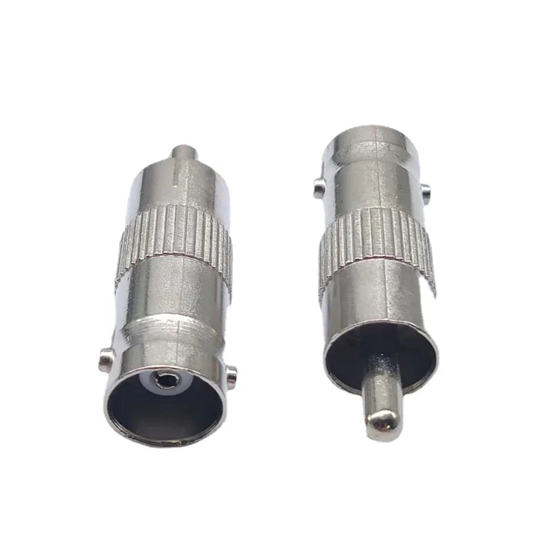 10pcs BNC Connector Female to RCA Male BNC Female Head Turn AV Plug Male Audio and Video Cable Adapter AV Signal Conversion