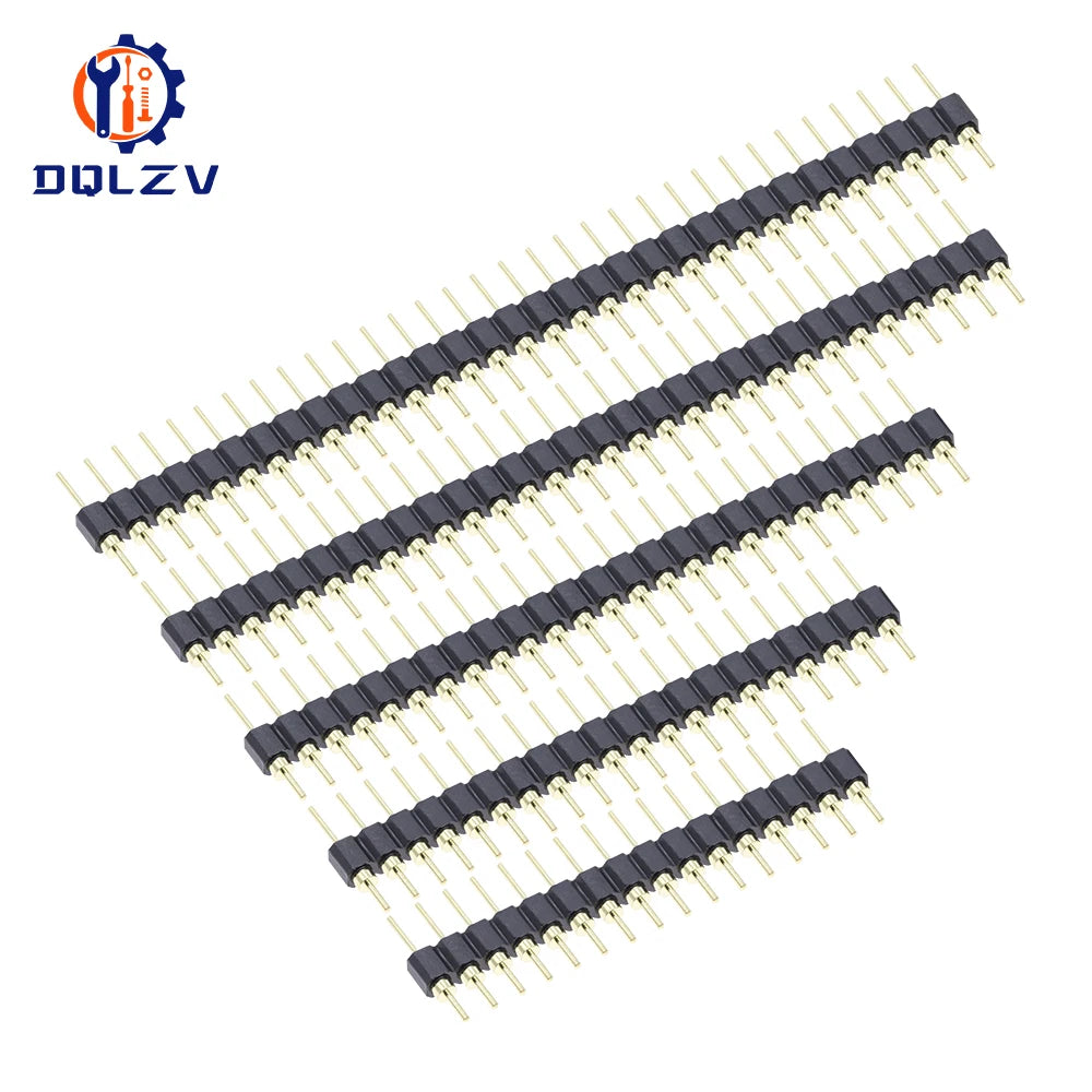 2.54MM Pitch Single Row Male SMD Straight Needle Round Hole Pin Header Copper Foot 1*2p 3p 4p 5p 6p 7p 8p 10p 40pin Connector