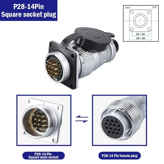 PLS28 P28-2/3/4/5/7/8/10/12/16/17/20/24/26 Pin Aviation Connector Plug WS28 Male Female Plug Socket Connector