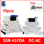 10PCS DIN Rail Mounted Solid State Relay Slim SSR Relay Module DC Control AC DC Control DC 6A SSR-41FDA/DD