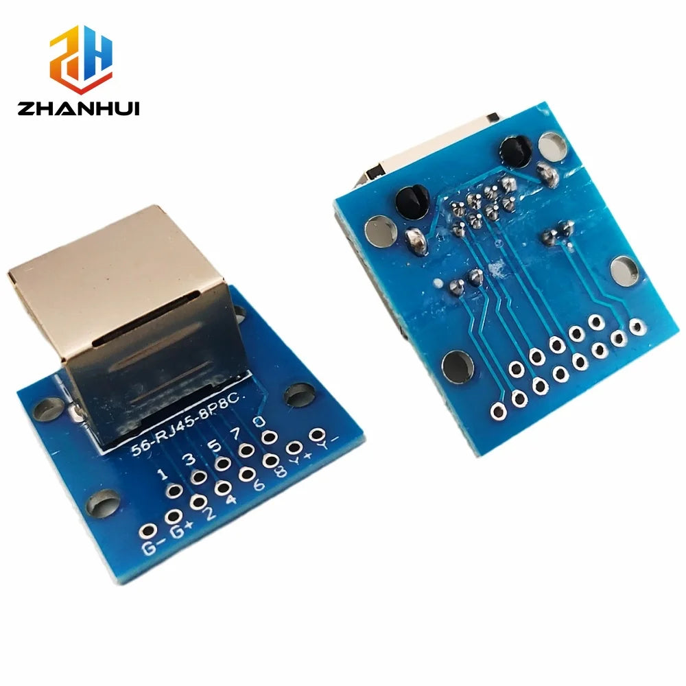 RJ45 Network Test Board with LED Indicator, 8P Horizontal Female Socket Adapter PCB, Ethernet Cable Troubleshooting Module