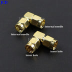 1/3/5piece SMA Male Female RF Straight Connector 90 Degree Right Angle Tee Type 3Way Splitter RPSMA To RP-SMA Male Adapter