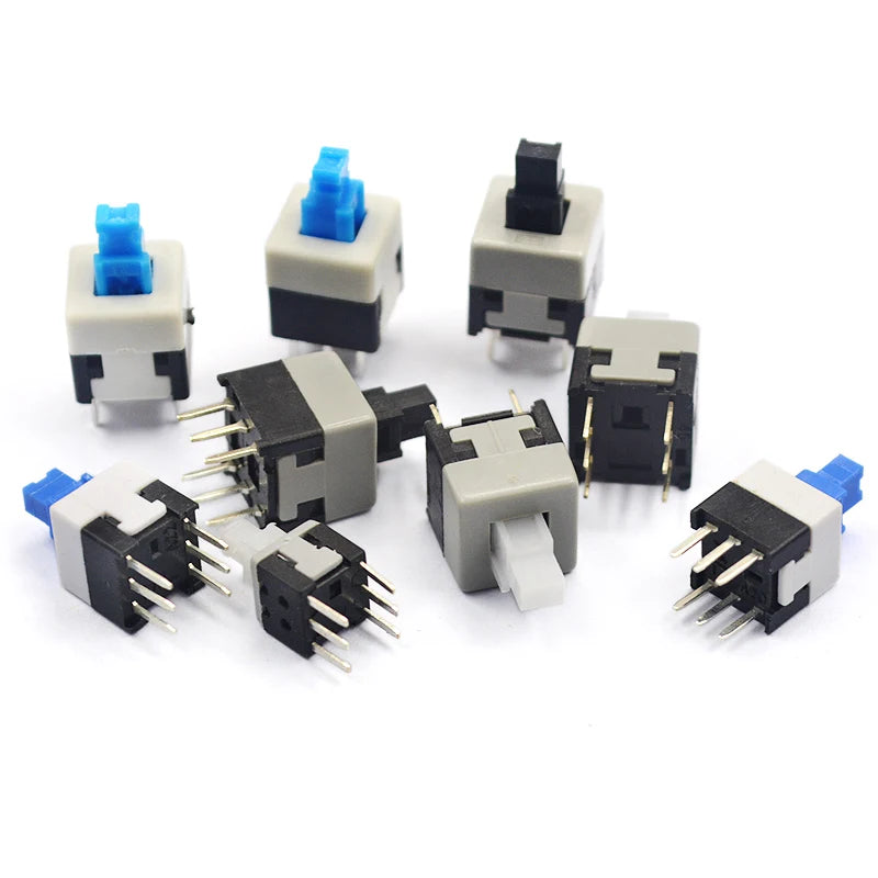 10-100PCS/LOT 5.8x5.8 7x7 8x8 8.5x8.5mm Self Locking / UNlock Push Tactile Power Micro Switch 6 Pin Button Switches