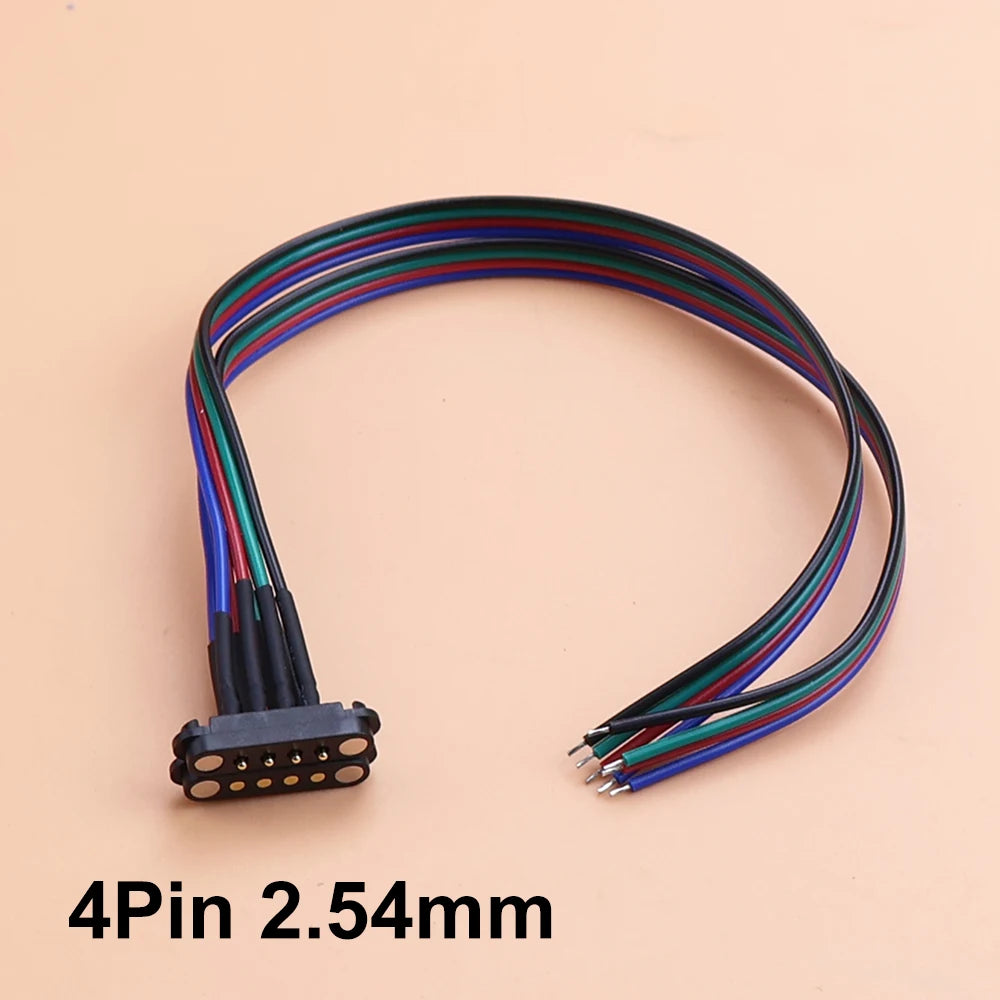 1Set 2.5/2.54 MM Pitch Spring Loaded Male Female 2P 3 4 5 6 7 8  Pole Through Holes PCB BTB Connector 2A DC Magnetic Pogo Pin