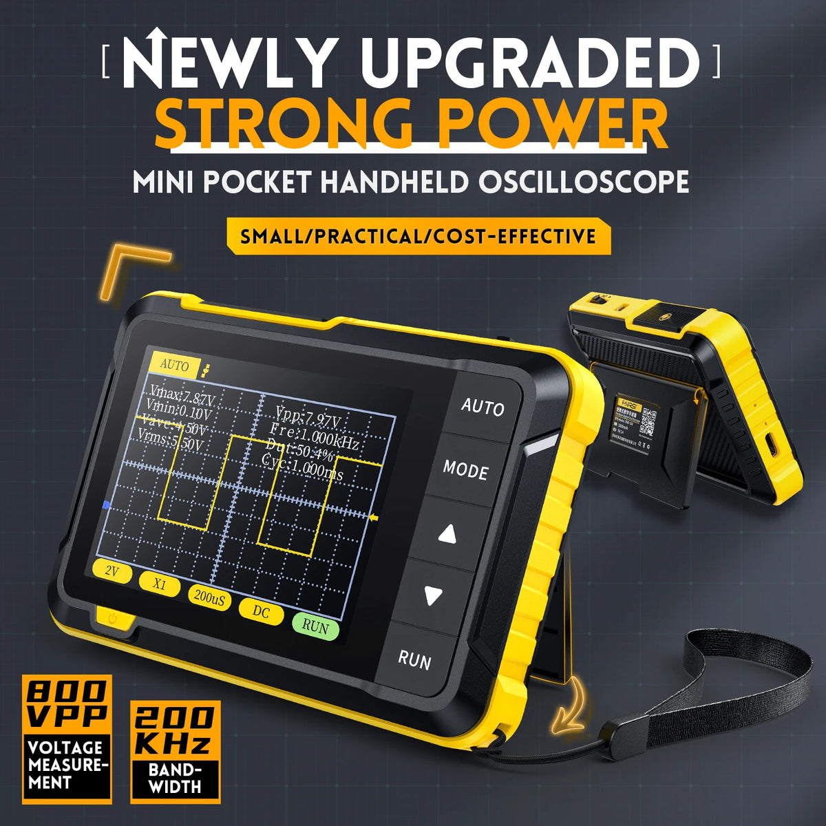 FNIRSI DSO152 TC3 Handheld Digital Oscilloscope With 200KHz/500kHz Bandwidth Supporting LCR Detection Signal Generator PWM Outpu