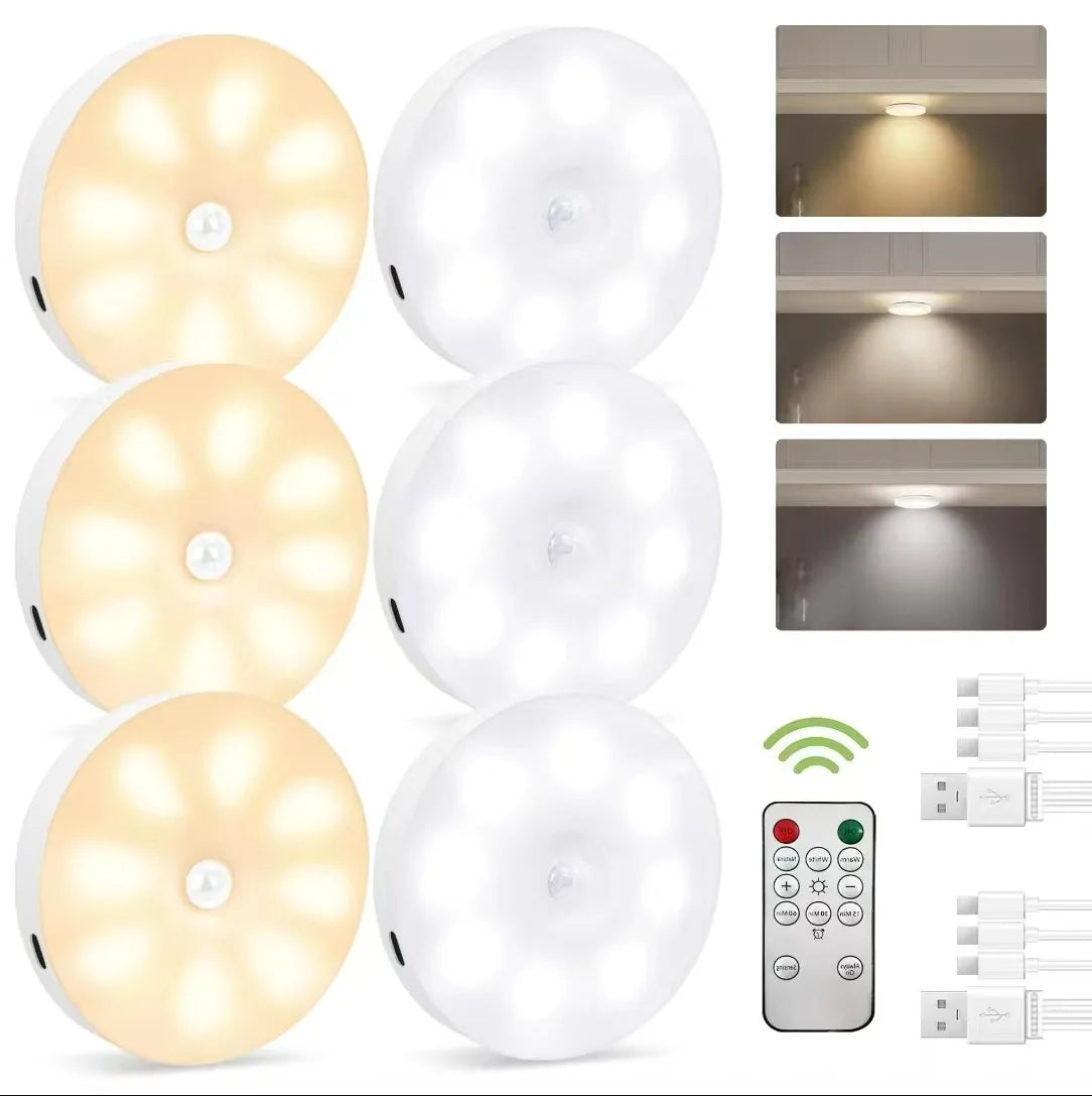Three-color remote control induction night light can be used for wine cabinets, wardrobes, stairs, display cabinets, kitchens