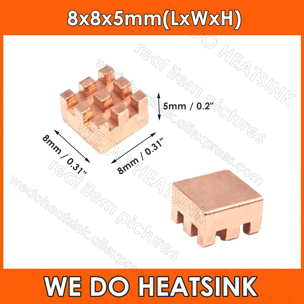 WE DO HEATSINK Small Tiny Useful Pure Copper Heat Sink Without or With Thermal Pad For Raspberry Pi Banana Pi IC Chipset Package