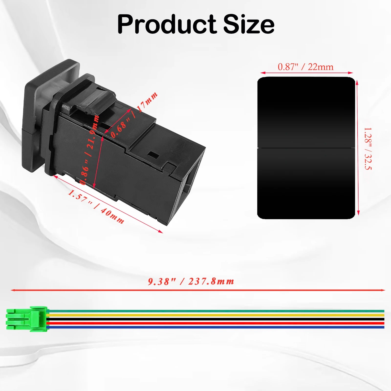 Car Push Switch Dual ON OFF Button Led Bar Roof Lights Fog Spot Driving Lights Button For Toyota 4Runner Hilux RAV4 Prado Camry