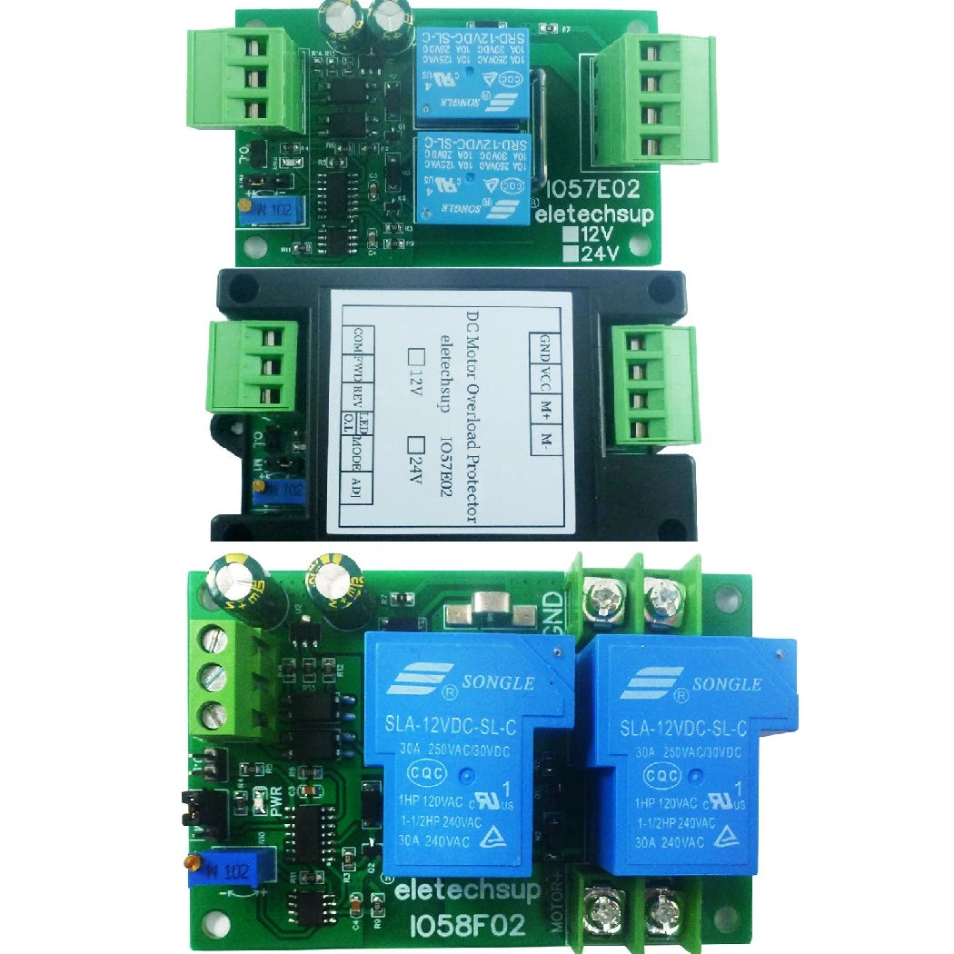 Brushed DC Motor Overload Overcurrent Short Circuit Protector Module Forward Reverse Controller 10A 20A 30A DC 12V 24V Power