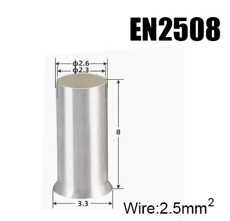 EN Copper Electrical Wire Non-Insulated Naked Sleeve Tubular Crimpare Connectors Tube Cord End Ferrules Cable Lug Crimp Terminal