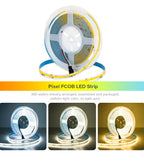 FCOB SPI DIM IC LED Light Strip Addressable 360LEDs 10mm 24V 60W High Density Flexible FOB COB Led Lights RA90 3000K 4000K 6000K
