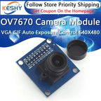 OV7670 camera module OV7670 moduleSupports VGA CIF auto exposure control display active size 640X480 For Arduino
