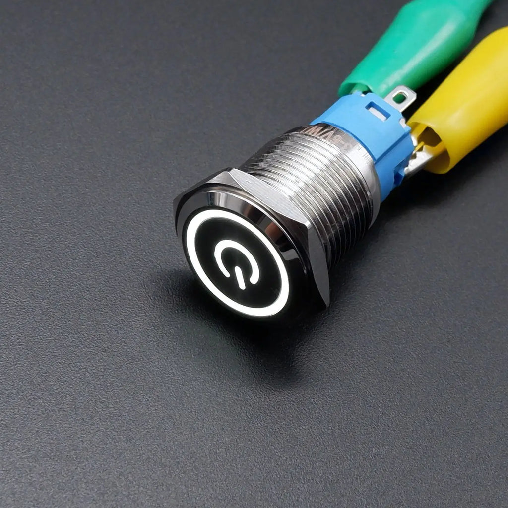 16mm 19mm 22mm Metal Power Supply Switch Push Button PC Pulsador Car Engine Backlit 3v 6v 12v 24v 220v Momentary Start Stop LED