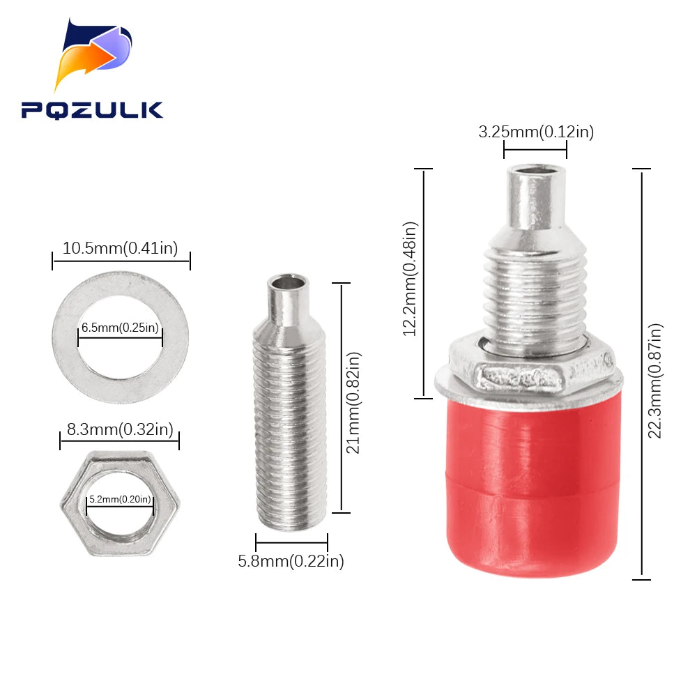 10PCS 4mm Banana Socket Binding Post Nut Banana Plug Jack Electrical Connector Terminal Test Hole DIY Parts Tools
