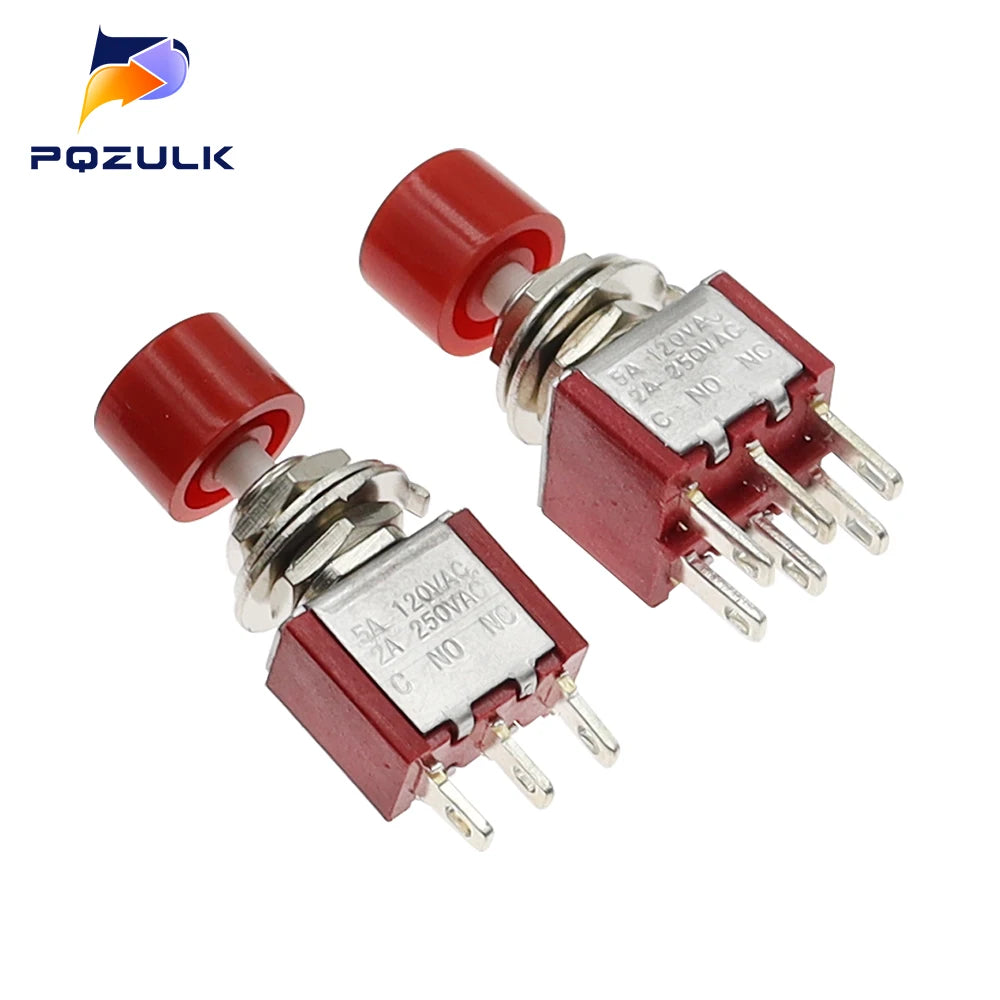 High Quality 6mm 3/6Pin 2 Position Mini Momentary Automatic return Push Button Switchl ON OFF 5A125V/2A250V Toggle Switch