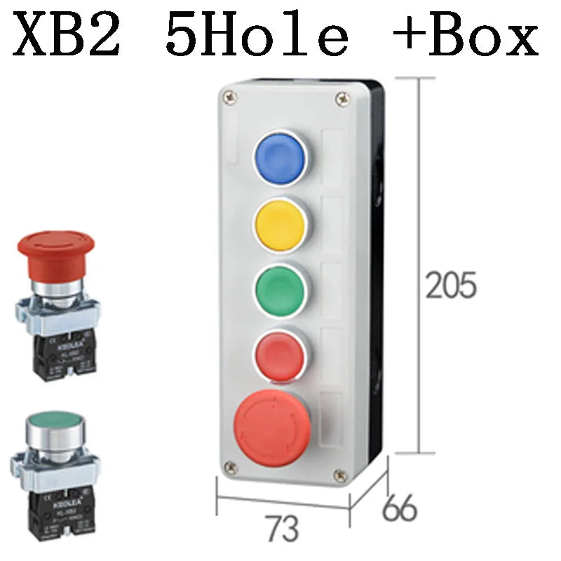 NEW XB2 Metal button switch control box start stop industrial identification symbol self reset circular emergency stop SWITCH