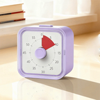 60 Minutes Visual Timer Ultra Silent Visualization Countdown Alarm Clock Self-discipline Round/Square Kitchen Timer