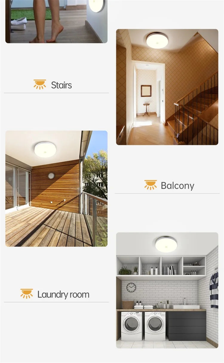 Led Ceiling Lamp With Motion Sensor 110-220V Human Infrared Smart Room Lamp 20W 40W Ceil Lamps For Entrance Balcony Corridor