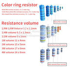100pcs 1/2W Carbon Film Resistor 0.5W 5% 1R ~ 10M 0R 10R 100R 220R 330R 1K 2.2K 4.7K 10K 22K 47K 100K 1M 10 100 150 220 330 ohms