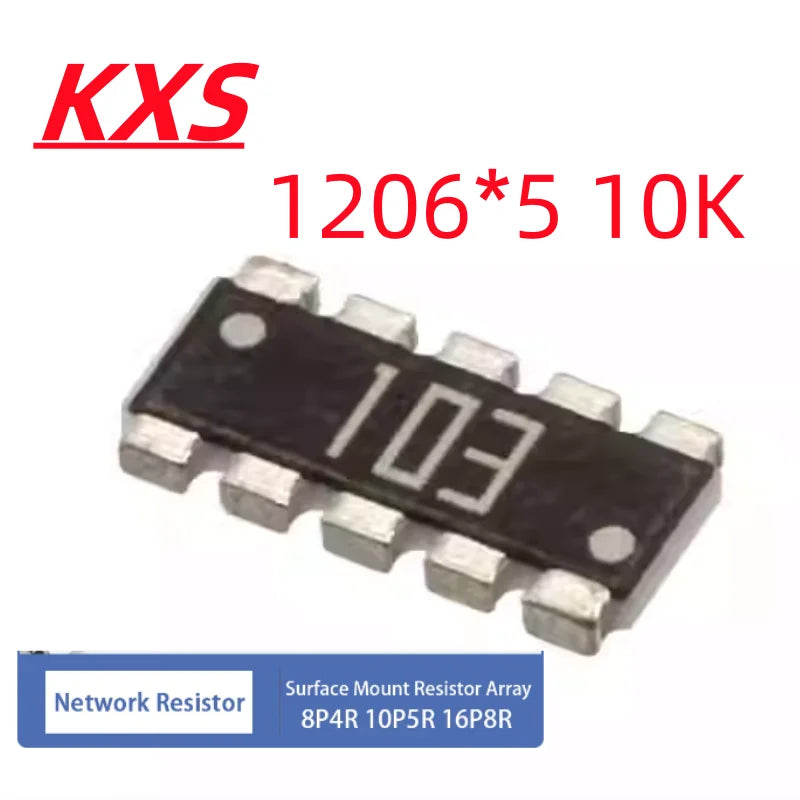 10PCS 1206*5 47R 10PIN 1206X5 103 10P8R exclusion network resistor array YC358TJK-1K 2.2K 3.3K 4.7K 5.1 6.8K 7.5K 10K 22K 100K