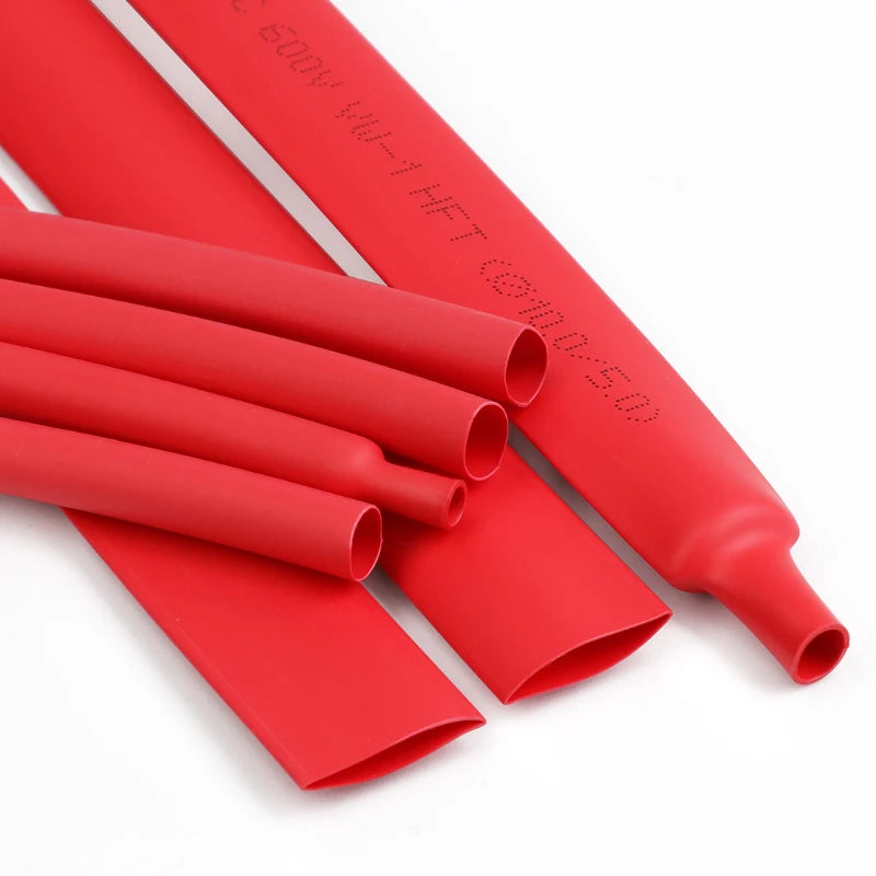 2/5M Red 2:1 Heat Shrink Tube Diameter 0.6mm~50mm Wire Repair Protector Polyolefin Insulated Shrinkable Cable SleeveTubing