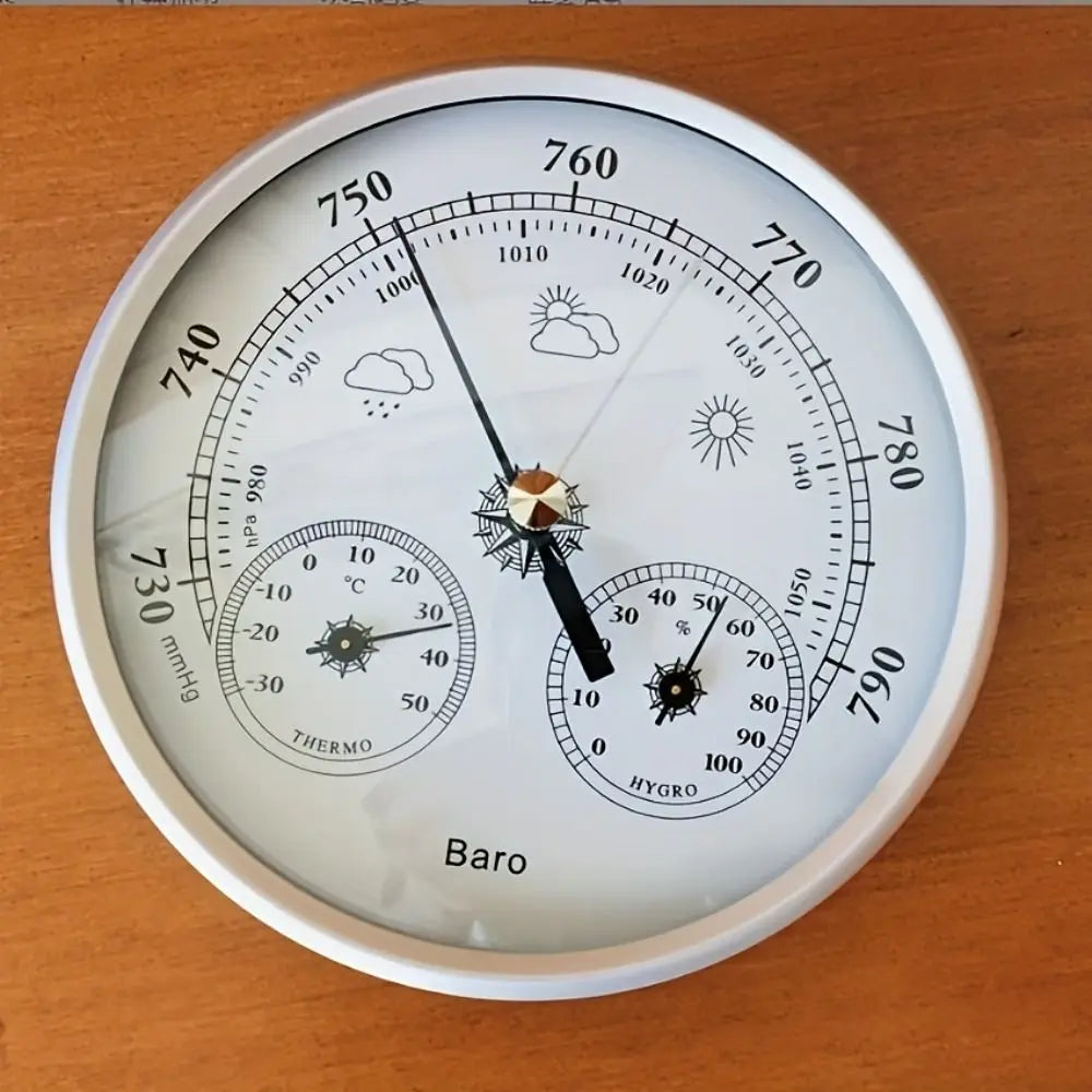 3 In 1 Wall Mounted Household Barometer Thermometer Hygrometer Weather Station Hanging Pressure hPa Gauge Air Weather Instrument