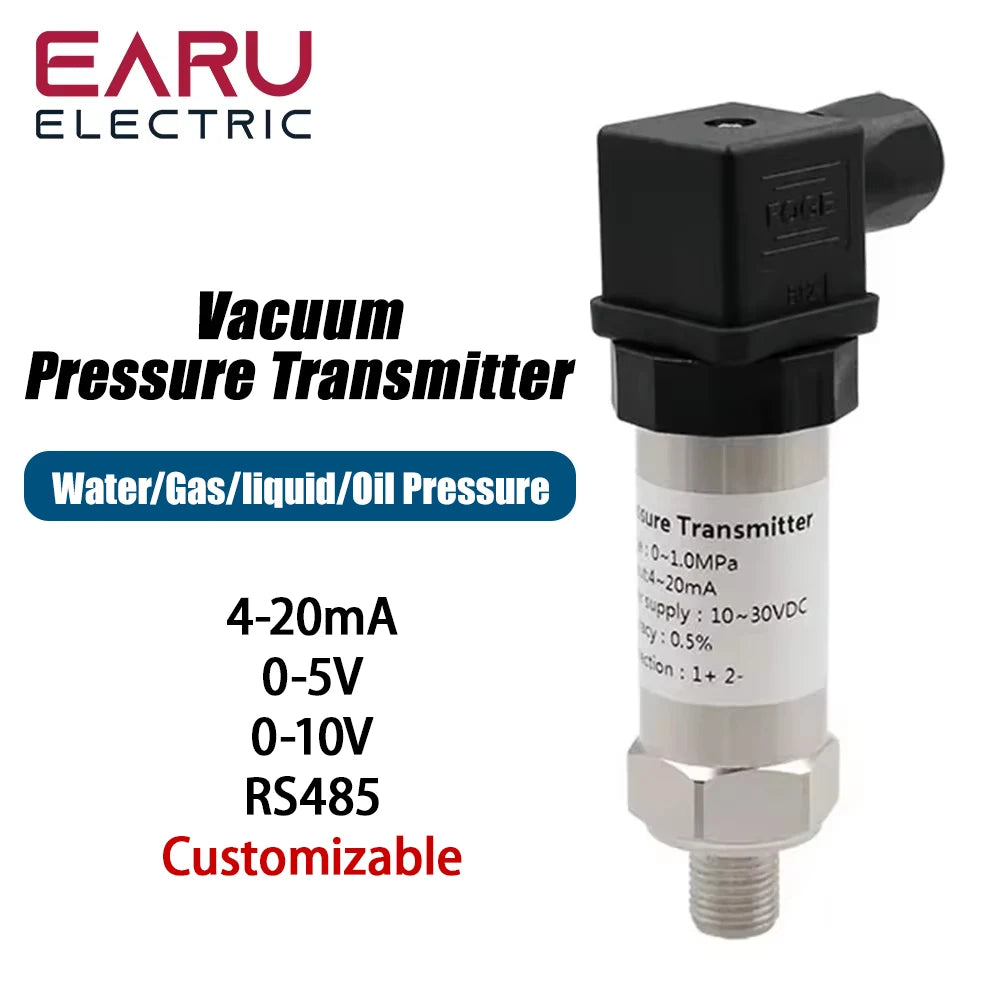 RS485  4-20mA 0-5V 0-10V Output -1-400Bar G1/4 Vacuum Pressure Transmitter Transducer Sensor Controller 0.5% FS High Precision