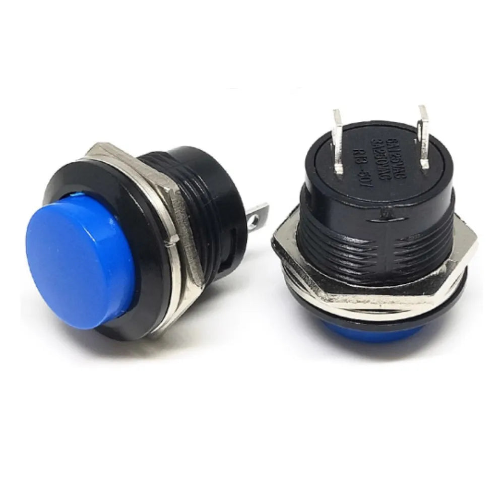 6PCS R13-507 Momentary Push Button Switch 16mm 6 Colors Self Reset Round Switch For Industrial Control Equipment