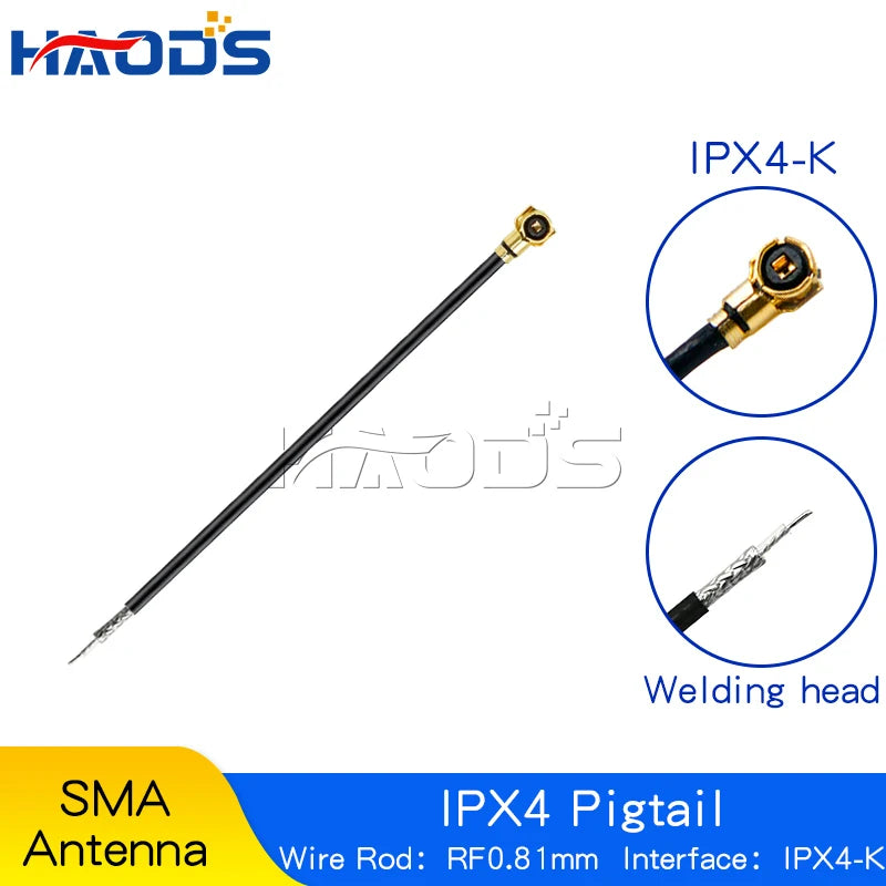 5PCS SMA/RP-SMA Female to IPX MHF4 U.FL RF Plug Pigtail Cable Antenna IPX4 to SMA Male for Mini 0.81mm Wireless Card Router