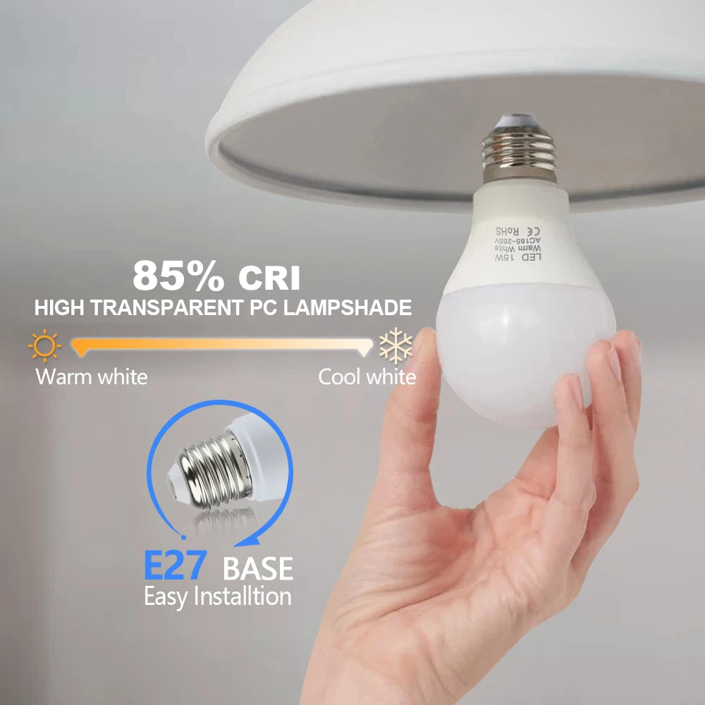 4pcs/lot LED Light Bulbs E27 AC 220V SMD2835 3W 6W 9W 12W 15W 18W Home Indoor Room LED Lamps Cold/Warm White Lights Bulb