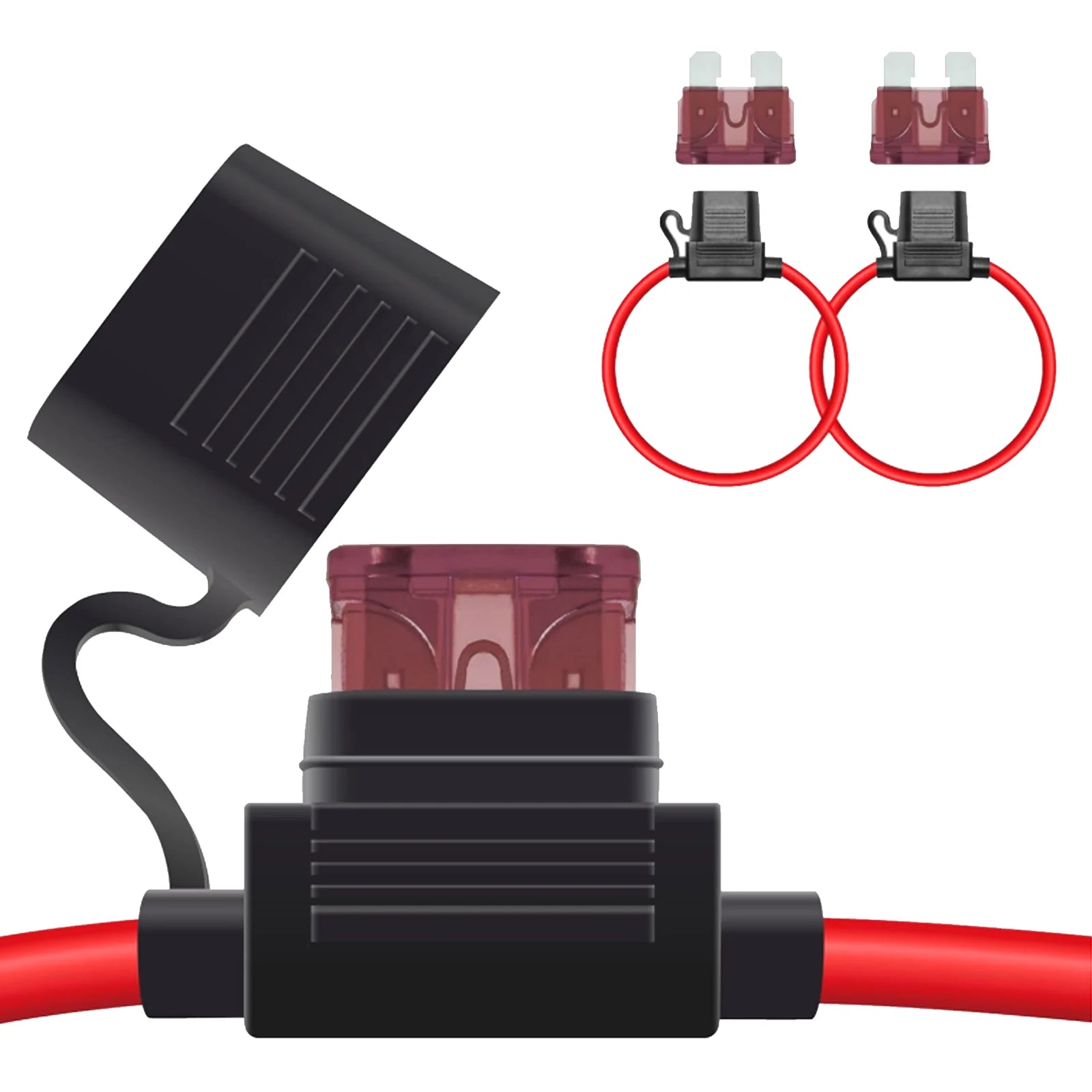 2PCS Inline Fuse Holder 10/12/14/16/18AWG Car Gauge Inline Fuse ATO/ATC Standard Blade Fuse 5A 10A 15A 20A 30A 40A Fuse Holders