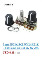 LA42DWQ-22 1K 2K 5K 10K 20K 50K 100K 200K 22mm Diameter Pots Rotary Potentiometer Converter Governor Inverter Resistance Switch