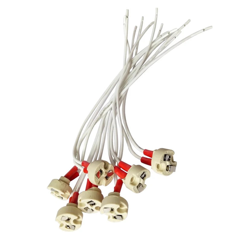MR16 Lamp Base Ceramic Socket Base with 15/20/30cm Silicone Cable wire for LED and Halogen Lamps G4 G5.3 GY6.35 Accessory Plug