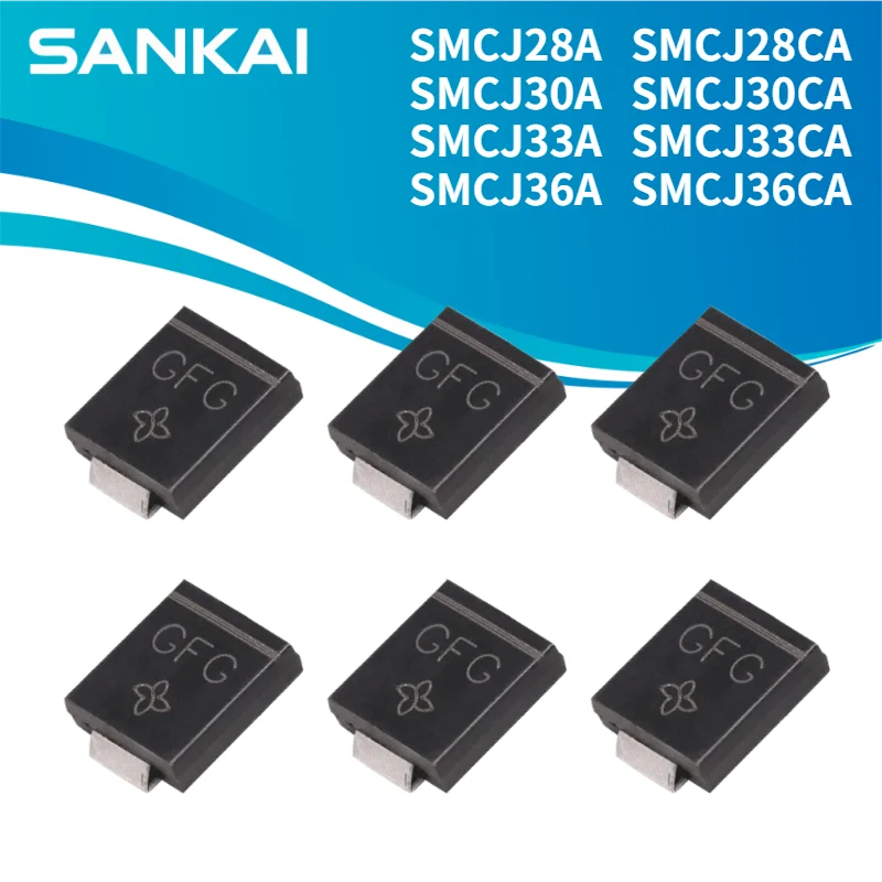 50-100Pcs TVS Diode  SMCJ28A SMCJ28CA SMCJ30A SMCJ30CA SMCJ33A SMCJ33CA SMCJ36A SMCJ36CA