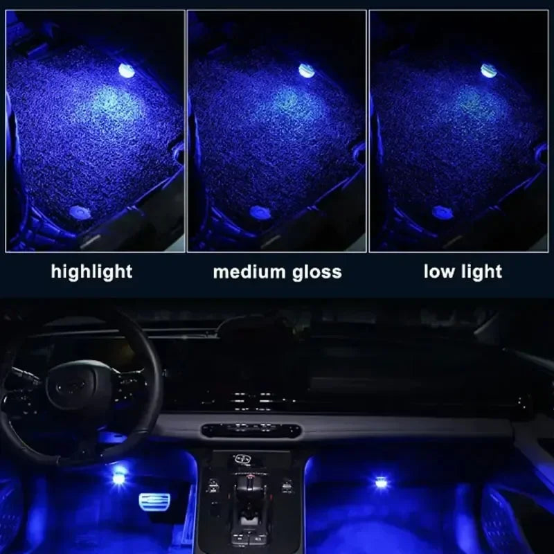 1Set Remote Control Car LED Interior Ambient Light - Colorful Adhesive Decoration for Auto Roof Foot Atmosphere Lamp 13 Colors