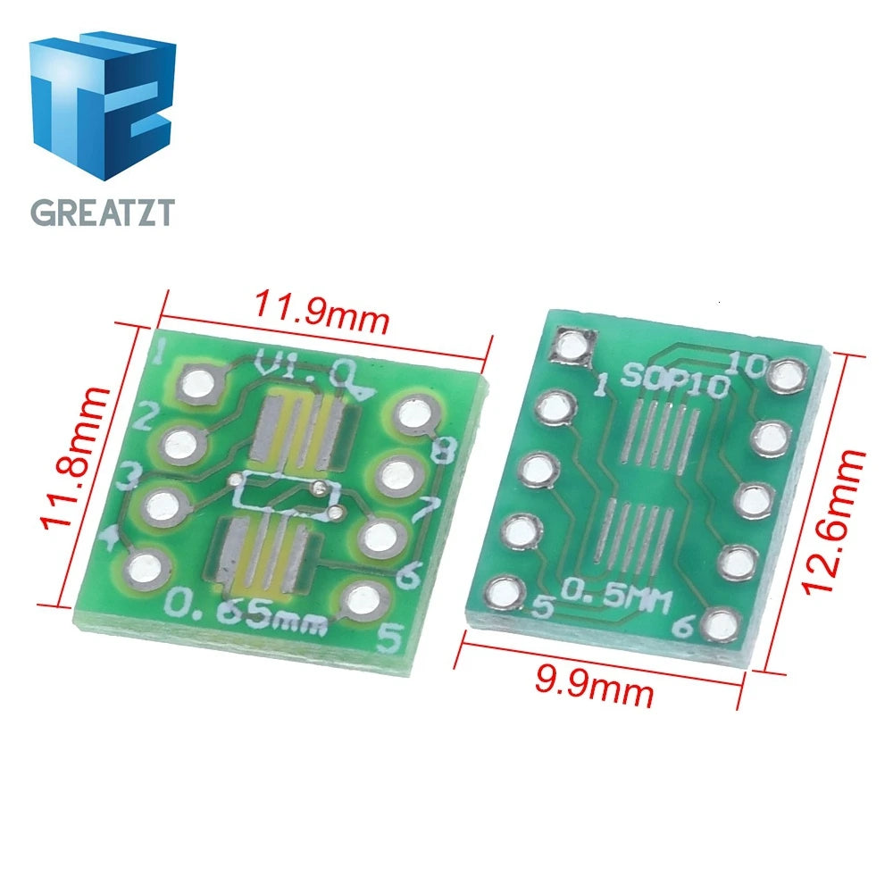GREATZT 35pcs=7value*5pcs PCB Board Kit SMD Turn To DIP SOP MSOP SSOP TSSOP SOT23 8 10 14 16 20 24 28 SMT To DIP