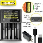 LiitoKala for 18650/26650/AA/AAA Li-ion/Ni-MH LCD Display Safe Fast Charging Lii-M4/M4S 4-Slot Smart Charger