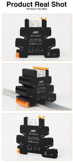 Din Rail Slim Relay Module 41F-1Z-C4-1 Integrated PCB Mount Power Relay With Relay Holder  Relay Socket 6.2mm